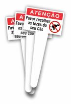 Kit 3 Placas Para Fixar Grama Atenção Favor Recolher Fezes Cão Kit 3 Placas Para Fixar Grama Atenção Favor Recolher Fezes Cão