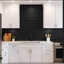 Kit 3 Placas Parede 3D Tijolo Preto Autoadesivo 77x70 cm Espuma PE Decorativo