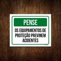 Kit 3 Placas Pense Equipamentos Proteção Acidentes