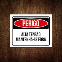 Kit 3 Placas Perigo Alta Tensão Mantenha-Se Fora