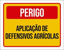 Kit 3 Placas Perigo Aplicação De Defensivos Agrícolas
