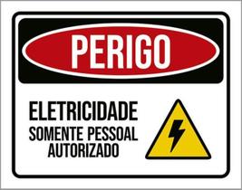 Kit 3 Placas Perigo Eletricidade Pessoal Autorizado 36X46