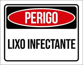 Kit 3 Placas Perigo Lixo Infectante