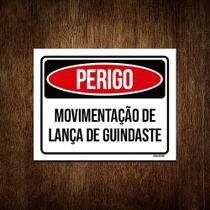 Kit 3 Placas Perigo Movimentacão Lança Guindaste