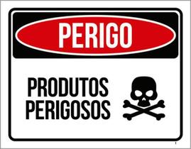 Kit 3 Placas Perigo Produtos Perigosos 36X46