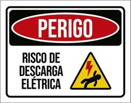 Kit 3 Placas Perigo Risco Descarga Elétrica 36X46