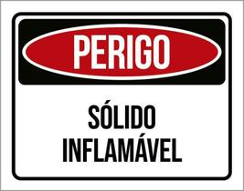 Kit 3 Placas Perigo Sólido Inflamável