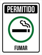 Kit 3 Placas Permitido Fumar 36X46 Kit 3 Placas Permitido Fumar 36X46