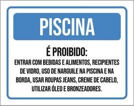 Kit 3 Placas Piscina Proibido Narguile Jeans Creme Cabelo Kit 3 Placas Piscina Proibido Narguile Jeans Creme Cabelo