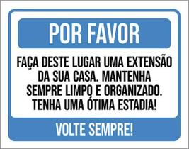 Kit 3 Placas Por Favor Lugar Extensão Sua Casa Airbnb