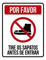 Kit 3 Placas Por Favor Tire Sapatos Antes Entrar Ícone 36X46