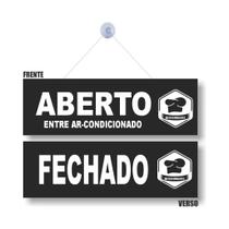 Kit 3 Placas Porta restaurante com ventosa 15x21cm PL(577) Aberto/FECHADO