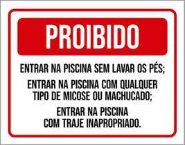 Kit 3 Placas Proibido Entrar Sem Lavar Pés Micose Machucado