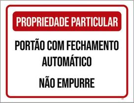 Kit 3 Placas Propriedade Particular Portão Fechamento Verm