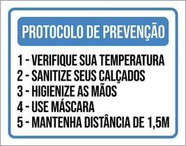 Kit 3 Placas Protoicolo De Prevenção Higiene