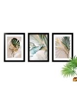 Kit 3 Placas Quadros Decorativos Folhagem Marmorizado