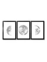 Kit 3 Placas Quadros Decorativos Para Sala Quarto Fases Da Lua