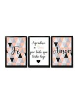Kit 3 Placas Quadros Decorativos Para Sala Quarto Frases Motivacionais Kit 3 Placas Quadros Decorativos Para Sala Quarto Frases Motivacionais