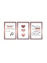Kit 3 Placas Quadros Decorativos Para Sala Quarto Sempre Foi Deus