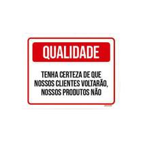 Kit 3 Placas Qualidade Certeza Clientes Voltarão Kit 3 Placas Qualidade Certeza Clientes Voltarão