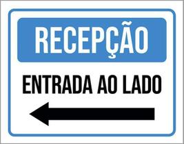 Kit 3 Placas Recepção Entrada Lado Seta Esquerda 36X46