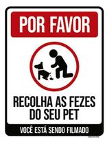 Kit 3 Placas Recolha As Fezes Do Seu Pet Filmado 36X46