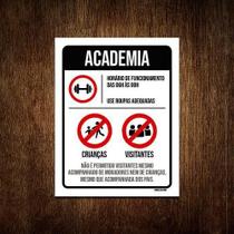 Kit 3 Placas Regras Normas Uso Academia