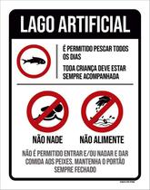 Kit 3 Placas Regras Normas Uso Lago Artificial