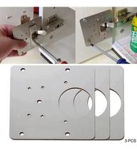 Kit 3 Placas Reparo De Dobradiças Para Moveis Porta Armario