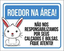 Kit 3 Placas Roedor Na Área Cuidado 36X46 Kit 3 Placas Roedor Na Área Cuidado 36X46