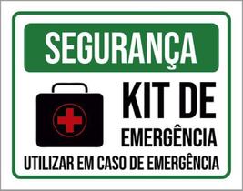 Kit 3 Placas Segurança Kit Emergência Ícone 36X46