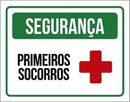 Kit 3 Placas Segurança Primeiros Socorros Cruz 36X46