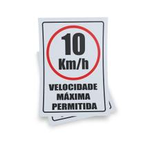 Kit 3 Placas sinalização 15x21cm EM PVC PL(1010) - Tema: Condomínio Velocidade 10KM