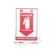 Kit 3 Placas sinalização 15x21cm EM PVC PL(114) Tema: Extintor