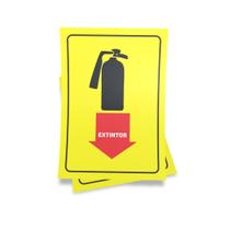 Kit 3 Placas sinalização 15x21cm EM PVC PL(117) Tema: Extintor