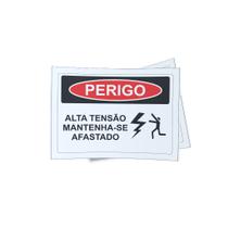 Kit 3 Placas sinalização 15x21cm EM PVC PL(12) - Tema: Alta Tensão Kit 3 Placas sinalização 15x21cm EM PVC PL(12) - Tema: Alta Tensão