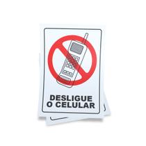 Kit 3 Placas sinalização 15x21cm EM PVC PL(130) - Tema: Desligue o Celular Kit 3 Placas sinalização 15x21cm EM PVC PL(130) - Tema: Desligue o Celular