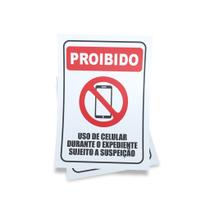 Kit 3 Placas sinalização 15x21cm EM PVC PL(131) - Tema: Desligue o Celular Kit 3 Placas sinalização 15x21cm EM PVC PL(131) - Tema: Desligue o Celular