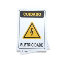 Kit 3 Placas sinalização 15x21cm EM PVC PL(139) - Tema: Cerca Elétrica