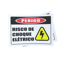 Kit 3 Placas sinalização 15x21cm EM PVC PL(142) - Tema: Cerca Elétrica