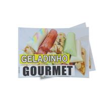 Kit 3 Placas sinalização 15x21cm EM PVC PL(149) - Tema: Geladinho 15x21