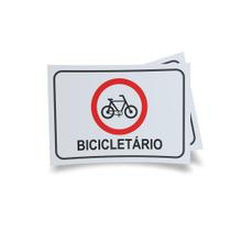 Kit 3 Placas sinalização 15x21cm EM PVC PL(174) - Tema: Bicicletário Kit 3 Placas sinalização 15x21cm EM PVC PL(174) - Tema: Bicicletário