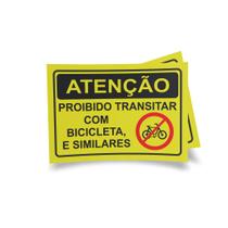 Kit 3 Placas sinalização 15x21cm EM PVC PL(177) - Tema: Bicicleta