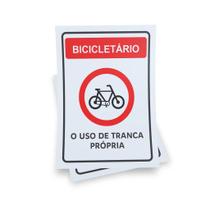 Kit 3 Placas sinalização 15x21cm EM PVC PL(178) - Tema: Bicicleta