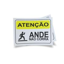 Kit 3 Placas sinalização 15x21cm EM PVC PL(182) - Tema: Não Corra Kit 3 Placas sinalização 15x21cm EM PVC PL(182) - Tema: Não Corra
