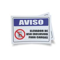 Kit 3 Placas sinalização 15x21cm EM PVC PL(187) - Tema: Carga