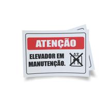 Kit 3 Placas sinalização 15x21cm EM PVC PL(205) - Tema: Manutenção