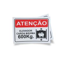 Kit 3 Placas sinalização 15x21cm EM PVC PL(209) - Tema: Peso Máximo