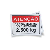 Kit 3 Placas sinalização 15x21cm EM PVC PL(212) - Tema: Peso Máximo
