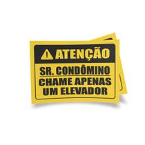Kit 3 Placas sinalização 15x21cm EM PVC PL(217) - Tema: Elevador